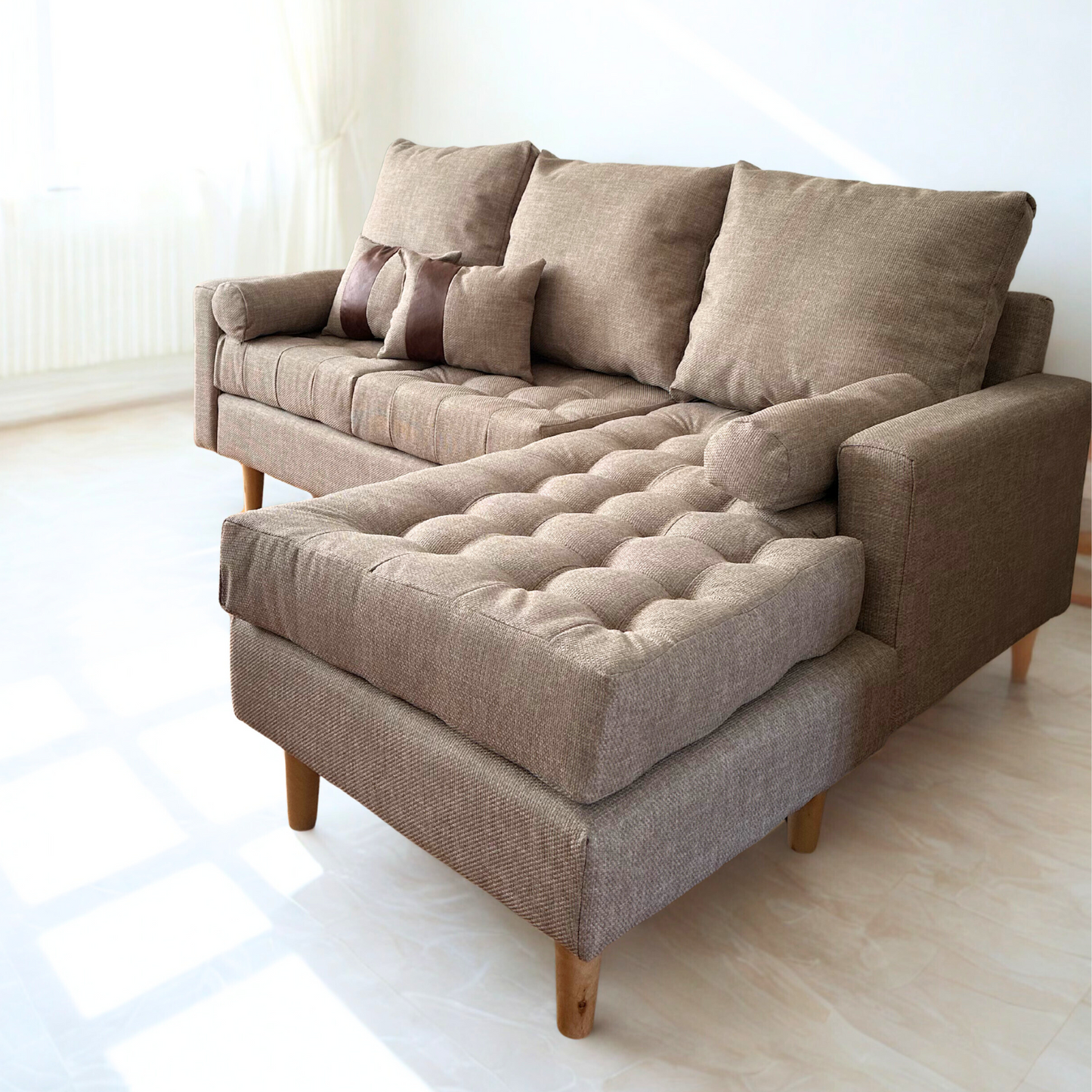 Sofá Seccional Italia Abotonado